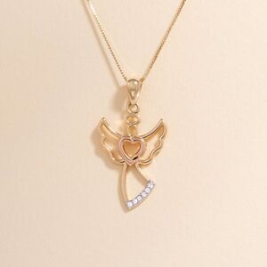 Angel necklace | 14k Solid Gold Pendant | perfect gift | birthday| anniversary |